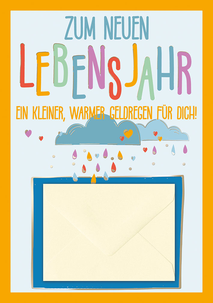 Geldkarte zum Geburtstag „Warmer Geldregen“