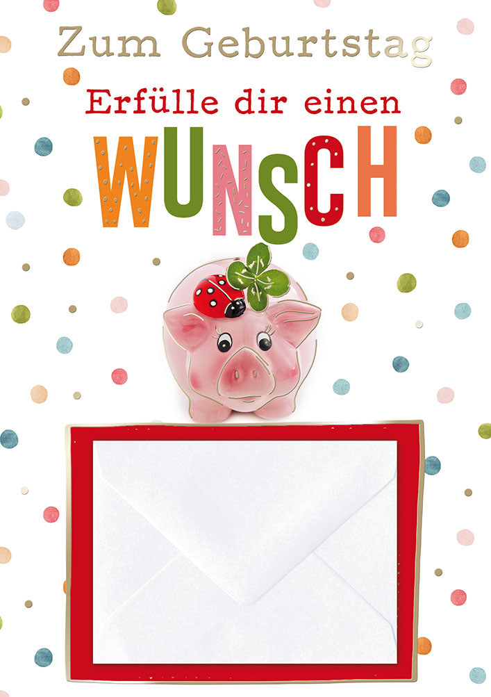 Geldkarte zum Geburtstag „Glücksschweinchen“