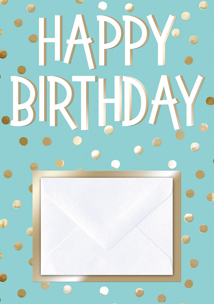Geldkarte zum Geburtstag „Happy Birthday türkis“