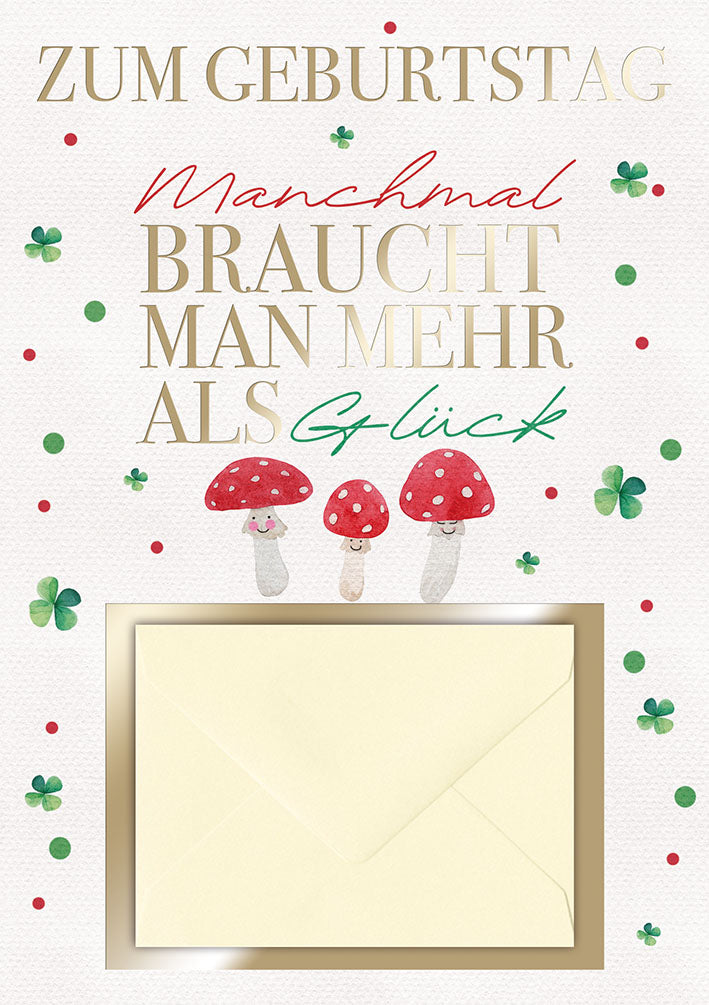 Geldkarte zum Geburtstag „Glückspilze“