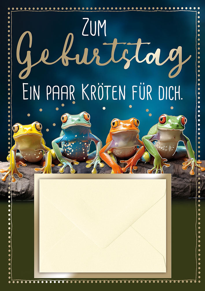 Geldkarte zum Geburtstag „Frösche“