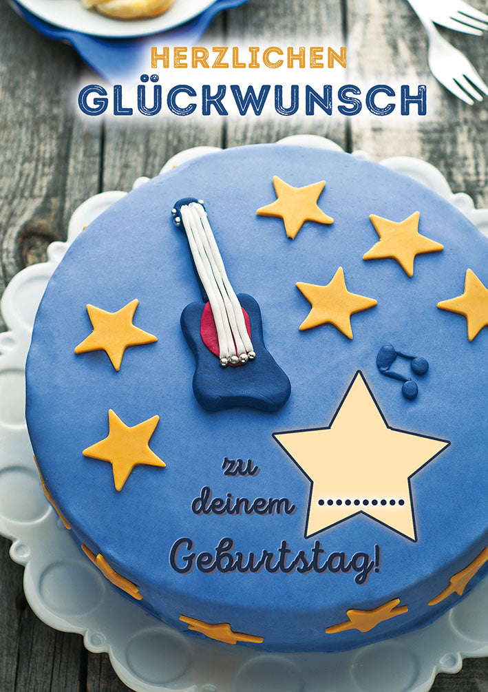 Geburtstagskarte „Sterntorte“