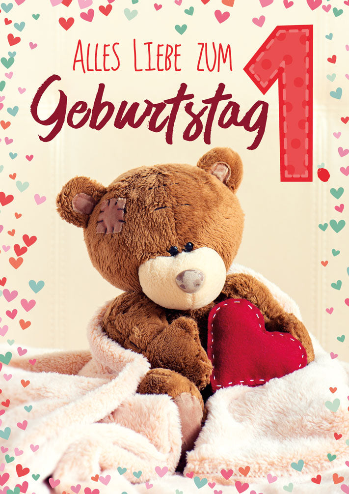 Kinderkarte zum 1. Geburtstag „Teddy“