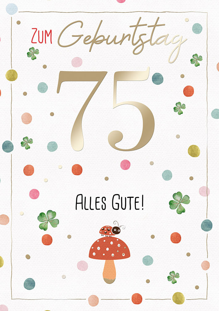 Karte zum 75. Geburtstag „Fliegenpilz“