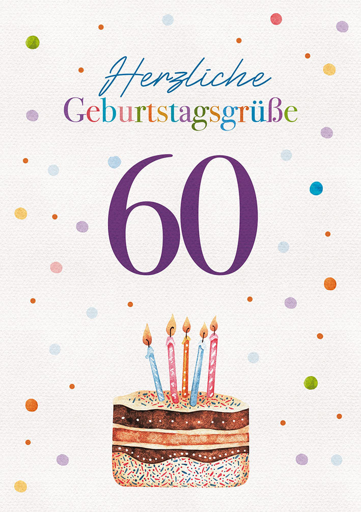 Karte zum 60. Geburtstag „Torte“