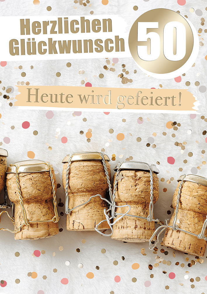 Karte zum 50. Geburtstag „Korken“