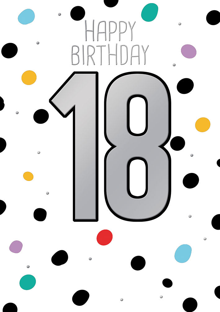 Karte zum 18. Geburtstag „Punkte“
