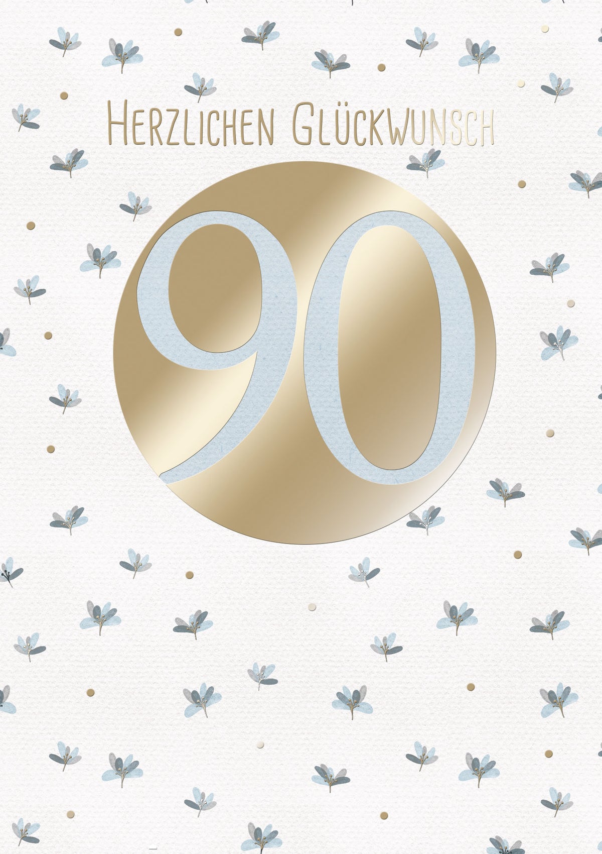 Karte zum 90. Geburtstag „Goldene 90“