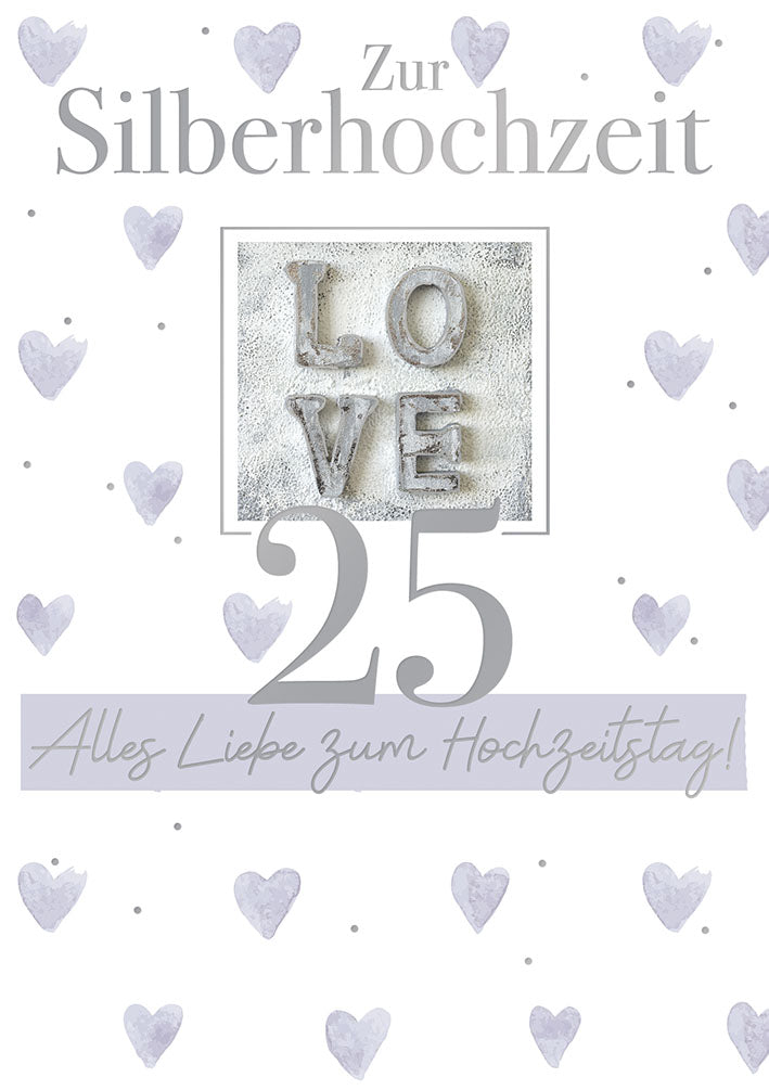 Karte zur Silberhochzeit „Love“
