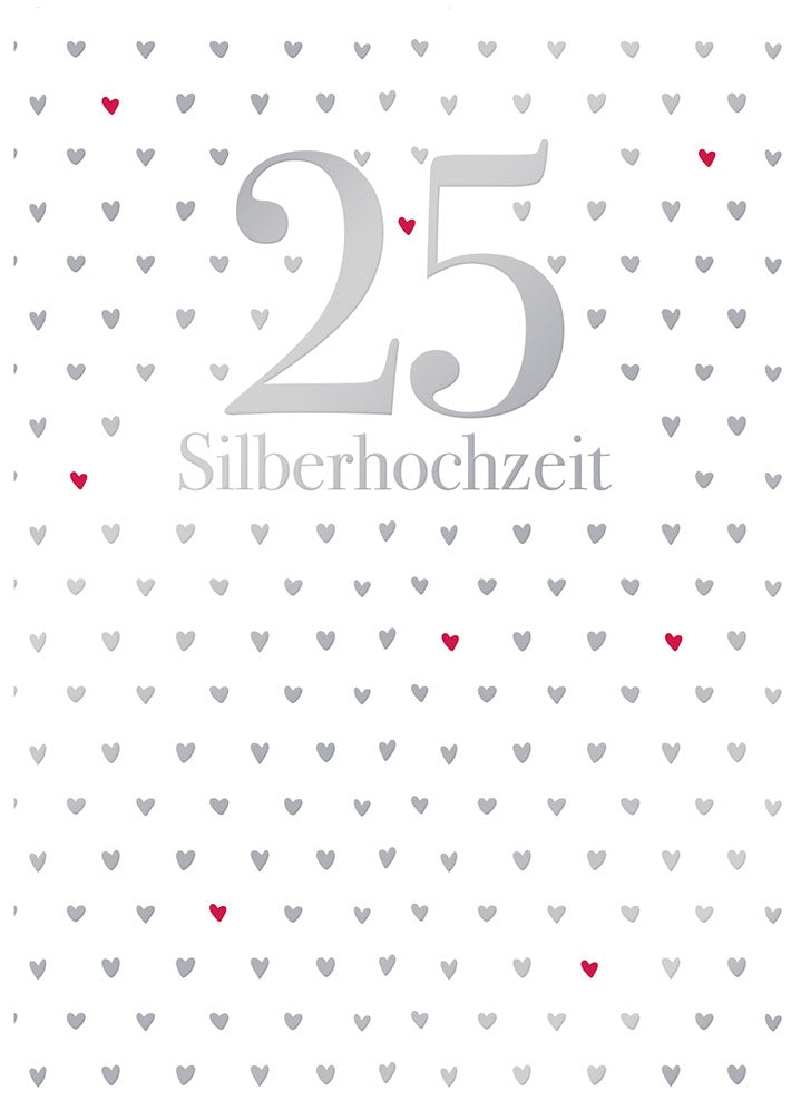 Karte zur Silberhochzeit „Herzchen“