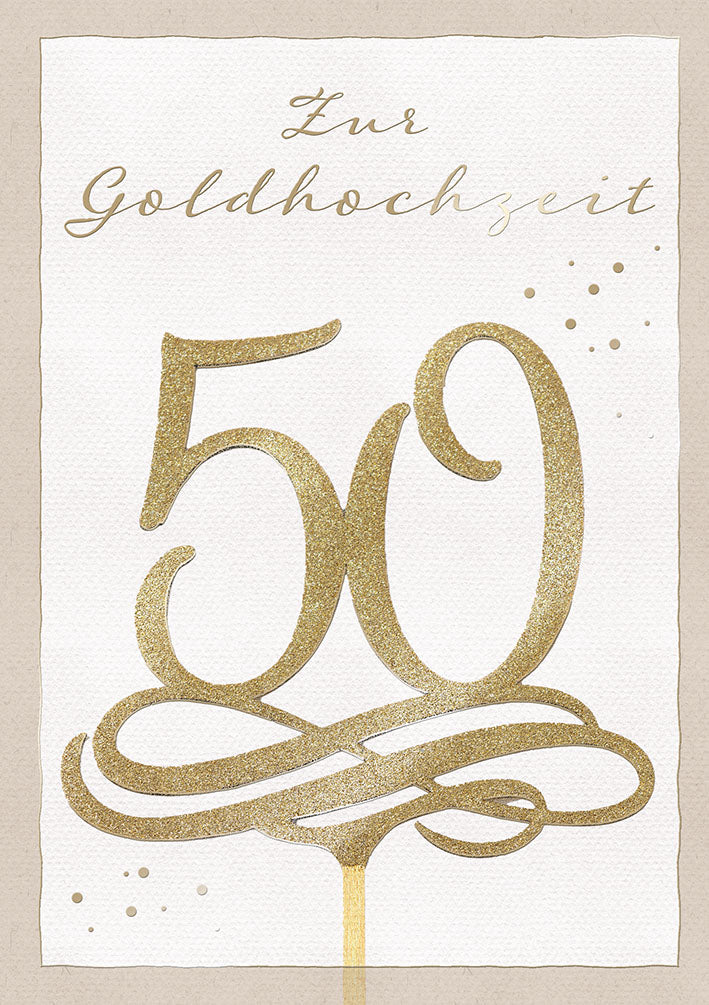 Karte zur Goldenen Hochzeit „Goldene 50“
