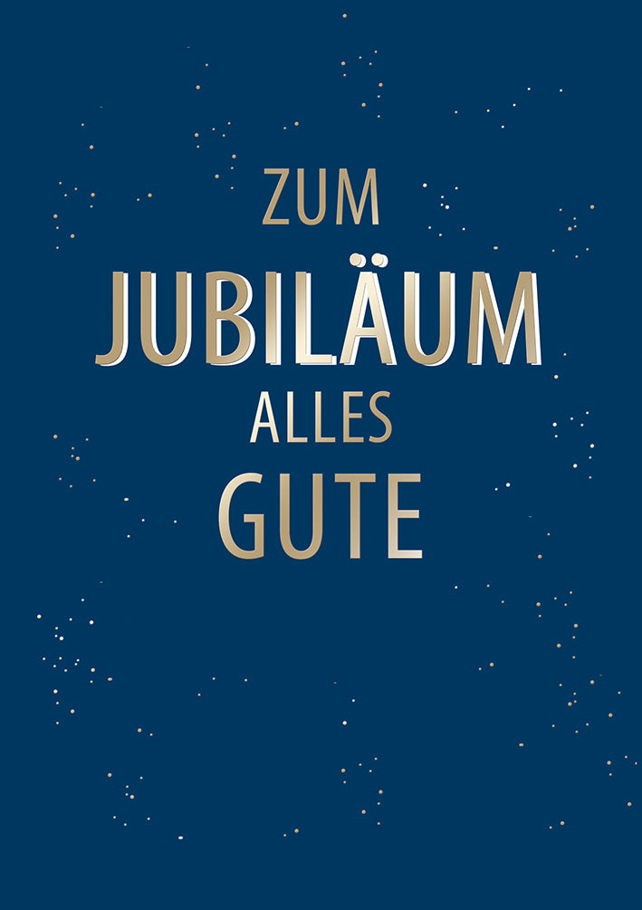 Karte zum Jubiläum „Goldschrift auf Nachtblau“