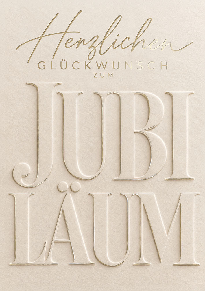Karte zum Jubiläum „Geprägte Schrift“
