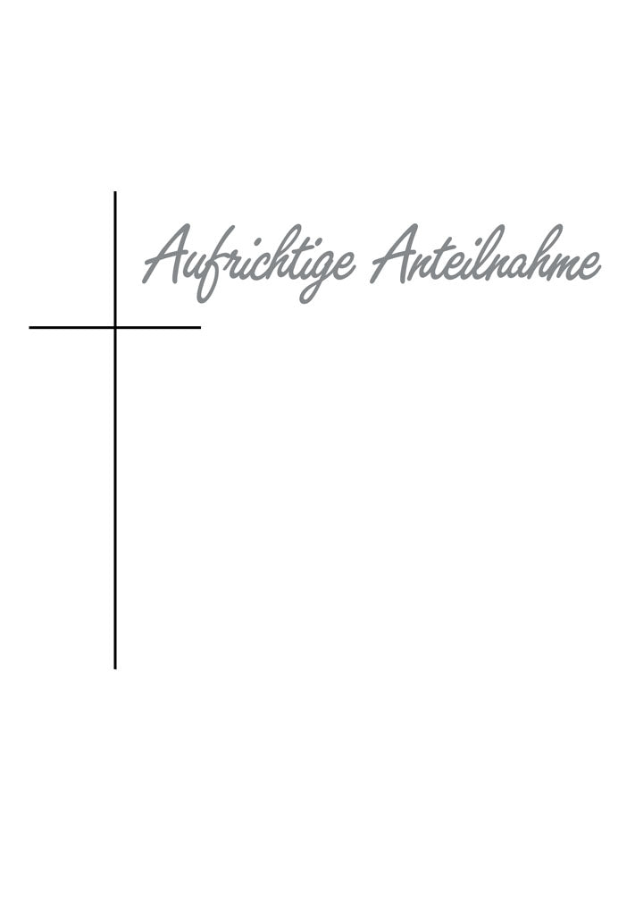 Trauerkarte „Schlichtes Kreuz“