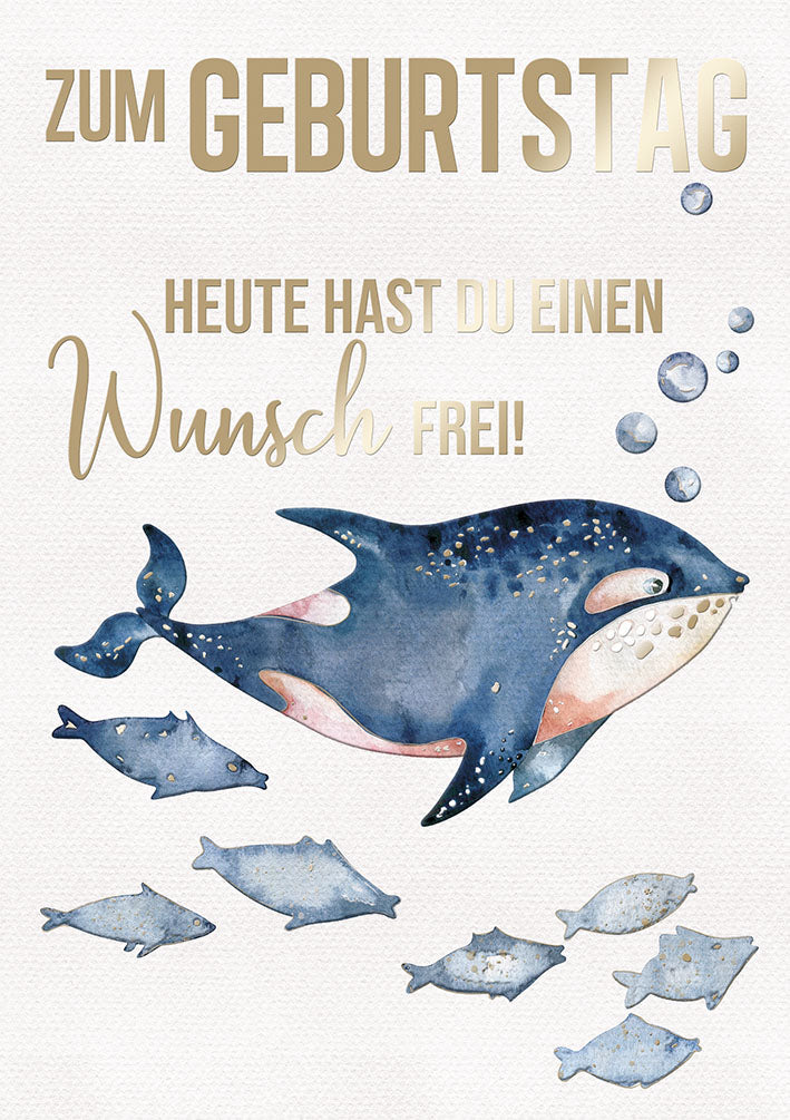 Art of Giving Geburtstagskarte „Wal“