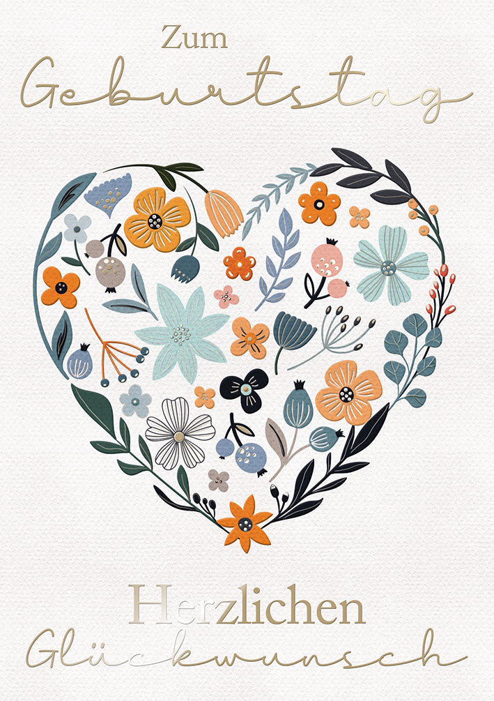 Art of Giving Geburtstagskarte „Blumenherz“