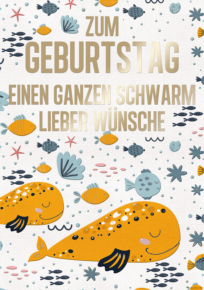 Art of Giving Geburtstagskarte „Fischschwarm“