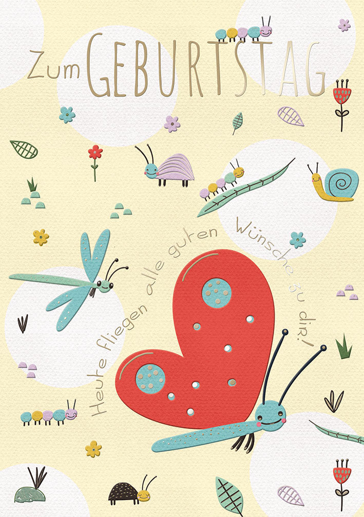 Art of Giving Geburtstagskarte „Schmetterlingsherz“
