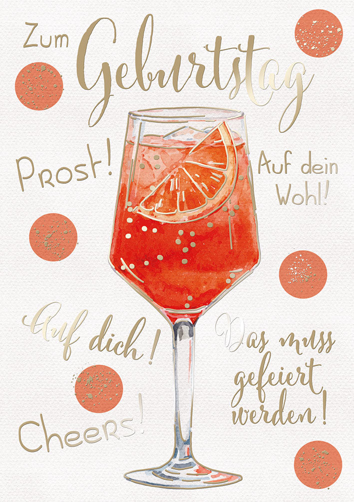 Art of Giving Geburtstagskarte „Aperol“