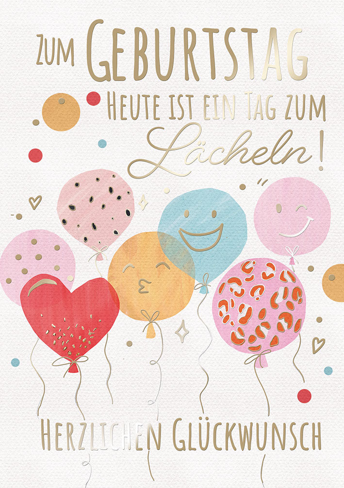 Art of Giving Geburtstagskarte „Lachende Ballons“