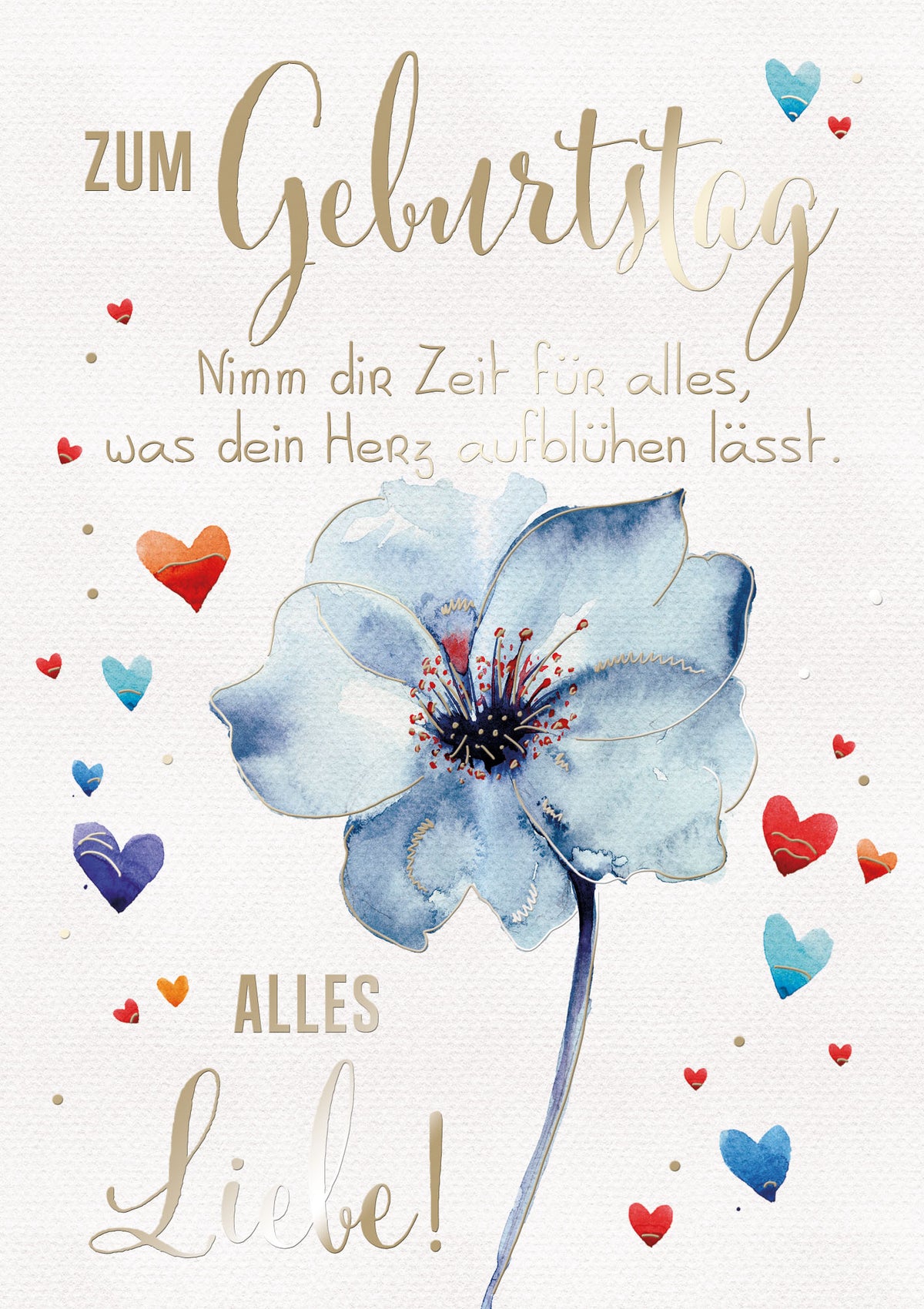 Art of Giving Geburtstagskarte „Blaue Blume“