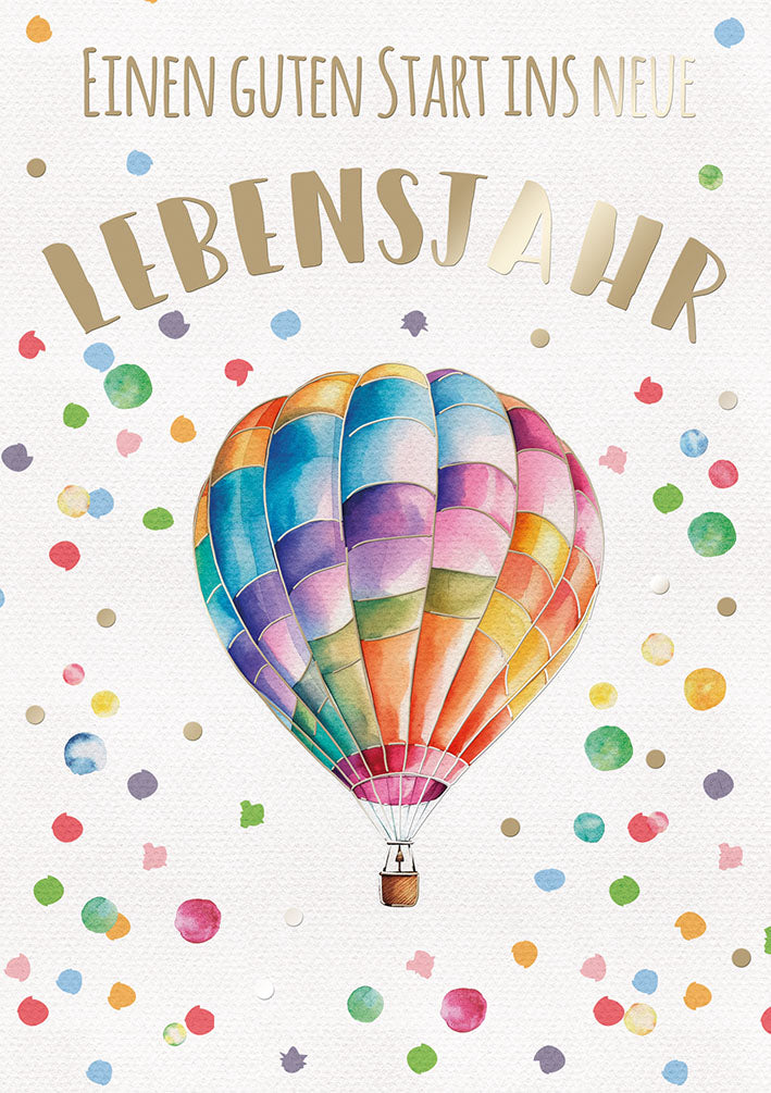 Art of Giving Geburtstagskarte „Heißluftballon“