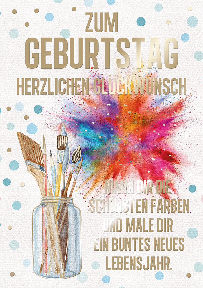 Art of Giving Geburtstagskarte „Farbexplosion“