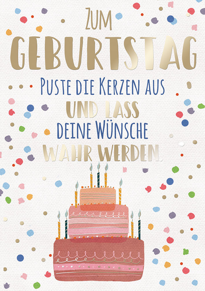 Art of Giving Geburtstagskarte „Torte mit Kerzen“