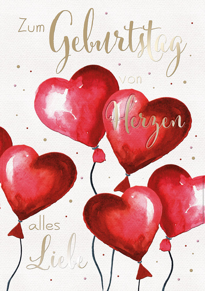 Art of Giving Geburtstagskarte „Herzballons“