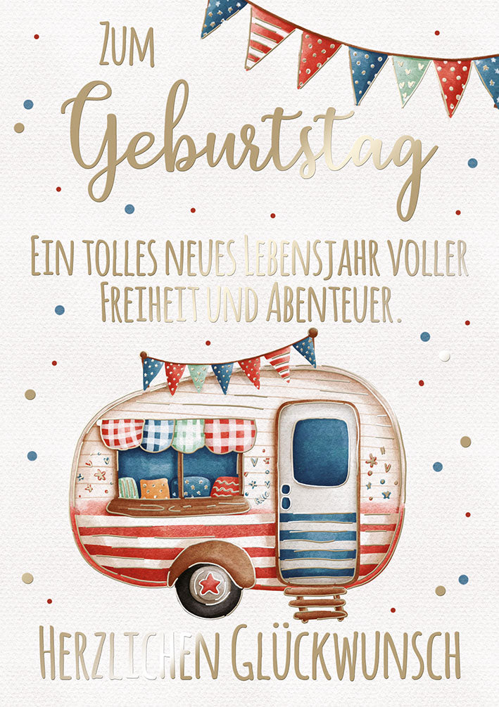Art of Giving Geburtstagskarte „Wohnwagen“