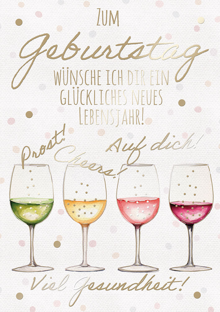 Art of Giving Geburtstagskarte „Weingläser“