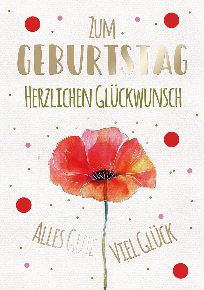 Art of Giving Geburtstagskarte „Mohnblume“