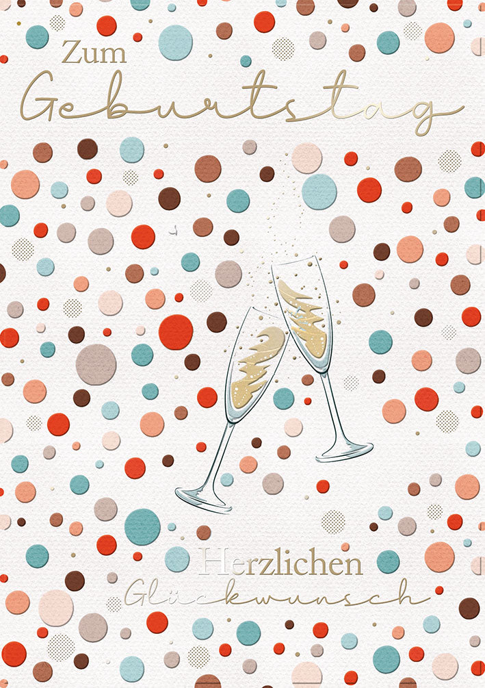 Art of Giving Geburtstagskarte „Konfetti und Sekt“