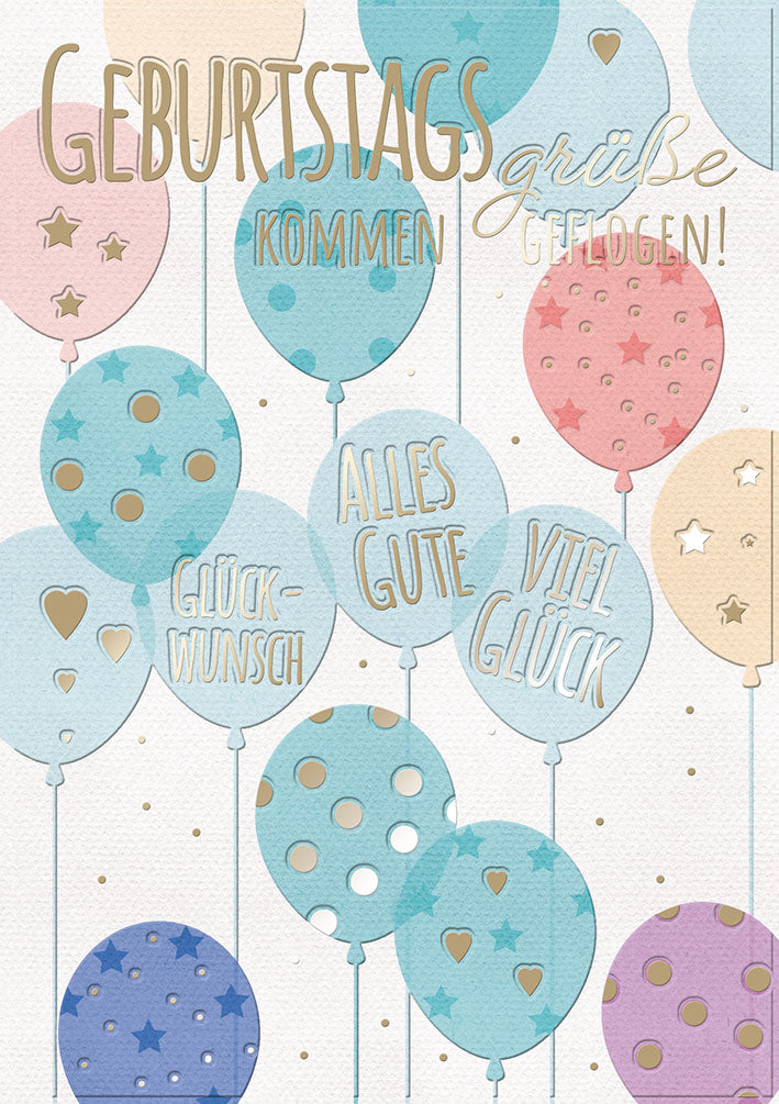 Art of Giving Geburtstagskarte „Ballons“