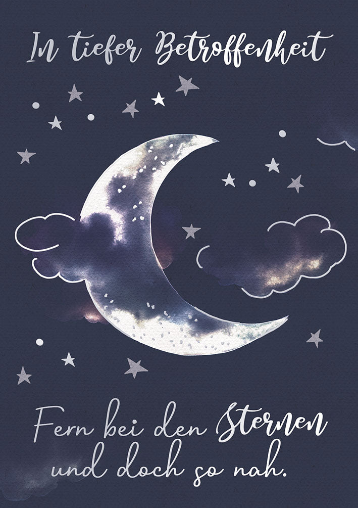 Art of Giving Trauerkarte „Mond und Sterne“