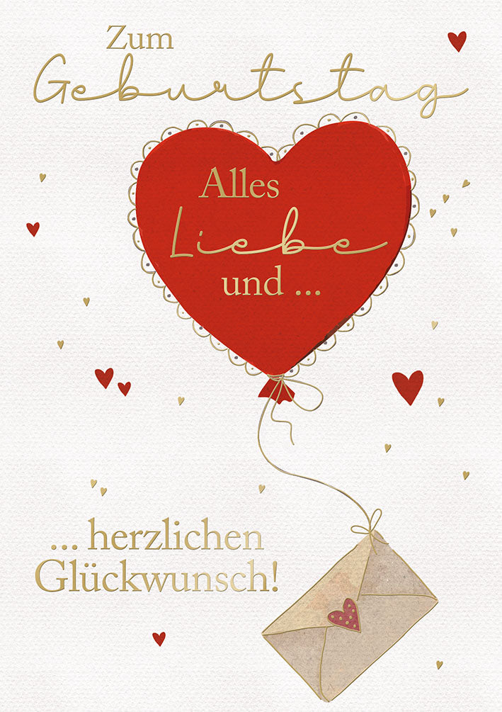Art of Giving Geburtstagskarte „Herzballon mit Brief“