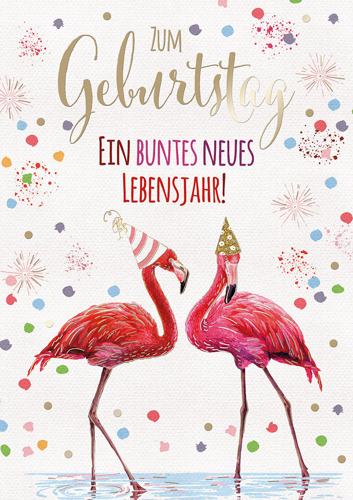Art of Giving Geburtstagskarte „Flamingos“