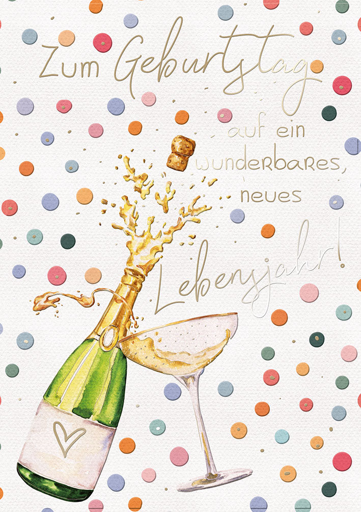 Art of Giving Geburtstagskarte „Sekt“