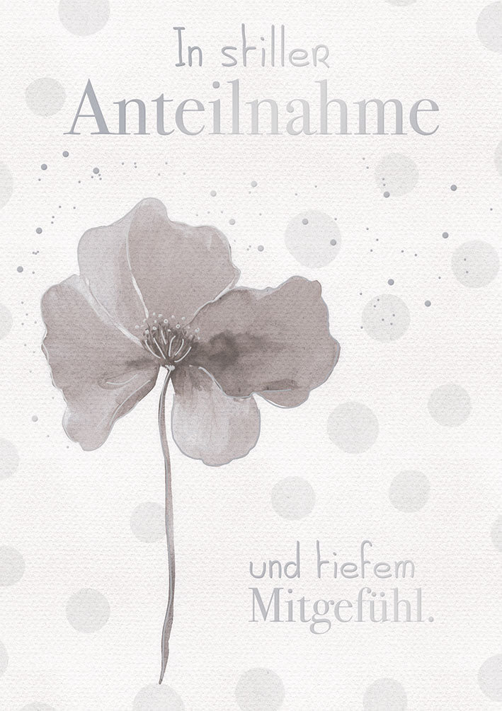 Art of Giving Trauerkarte „Mohnblüte in Grau“