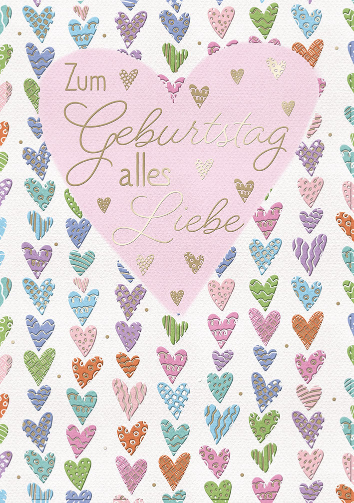 Art of Giving Geburtstagskarte „Herzen“