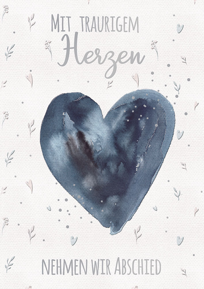Art of Giving Trauerkarte „Blaues Herz“