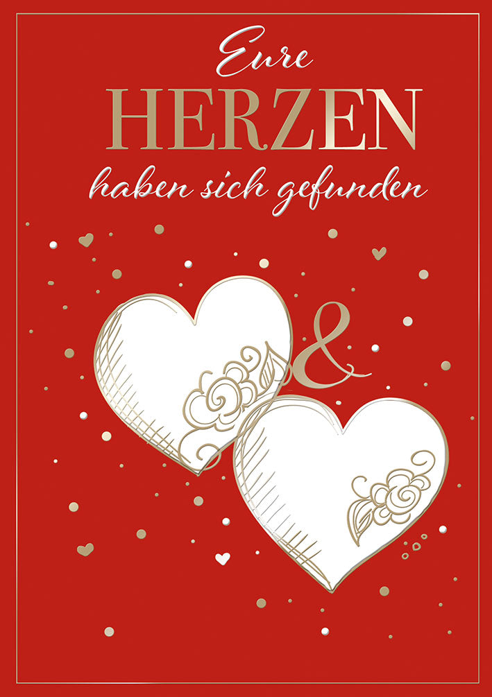 Hochzeitskarte „Zwei Herzen“