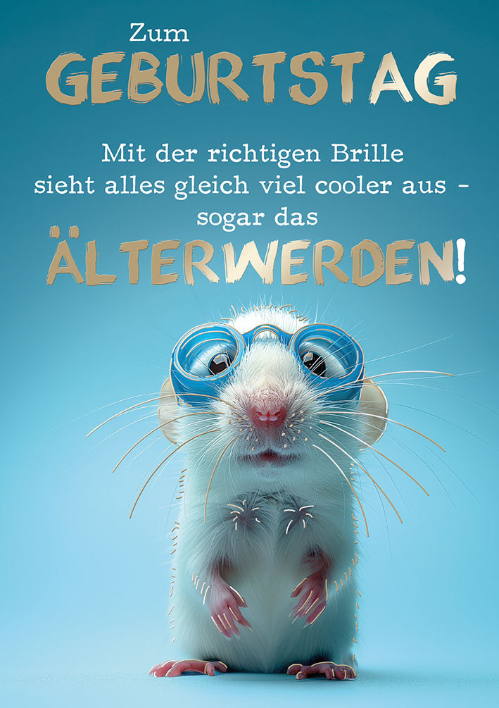 Bubikopf Geburtstagskarte „Coole Brille“