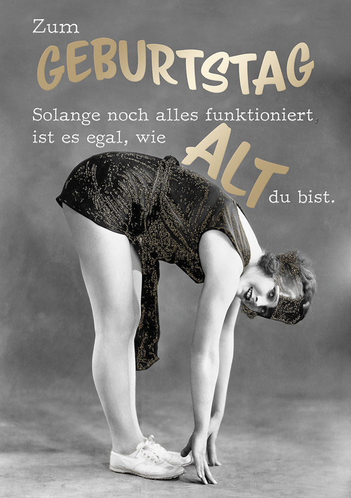 Bubikopf Geburtstagskarte „Alt“