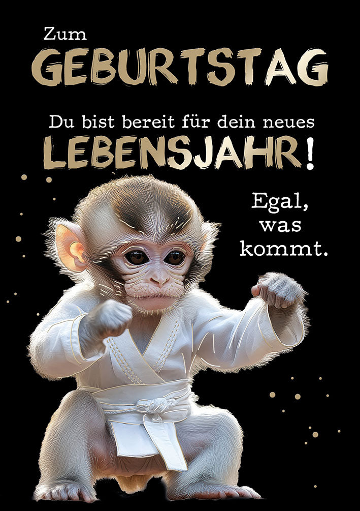 Bubikopf Geburtstagskarte „Egal, was kommt“