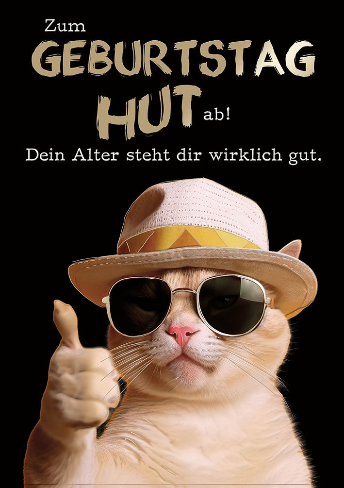 Bubikopf Geburtstagskarte „Hut ab“