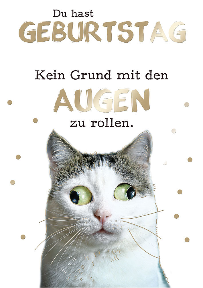 Bubikopf Geburtstagskarte „Augen rollen“