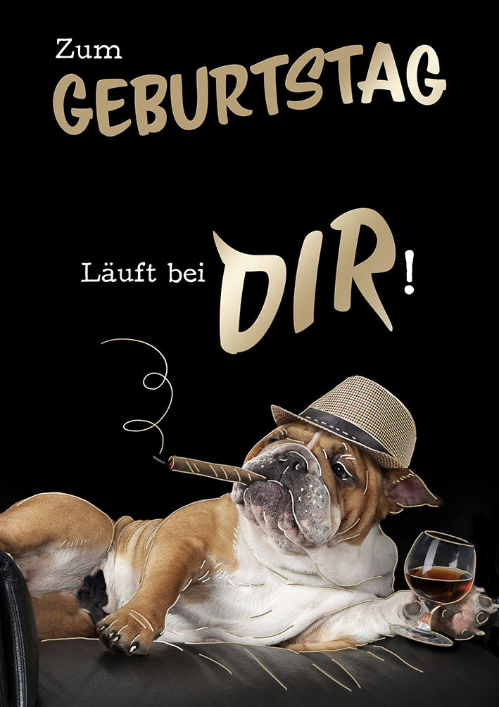 Bubikopf Geburtstagskarte „Läuft bei dir“