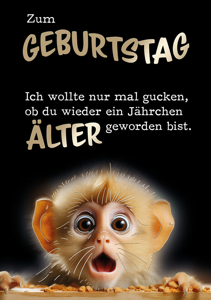 Bubikopf Geburtstagskarte „Älter“