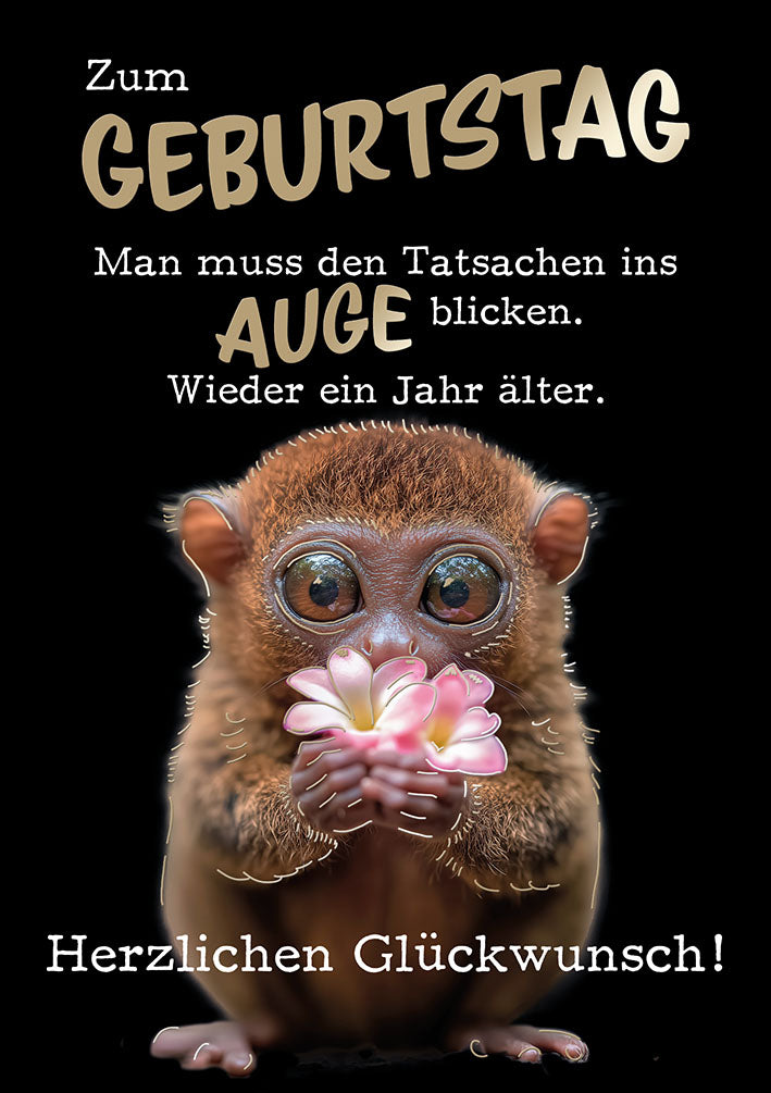 Bubikopf Geburtstagskarte „Auge“